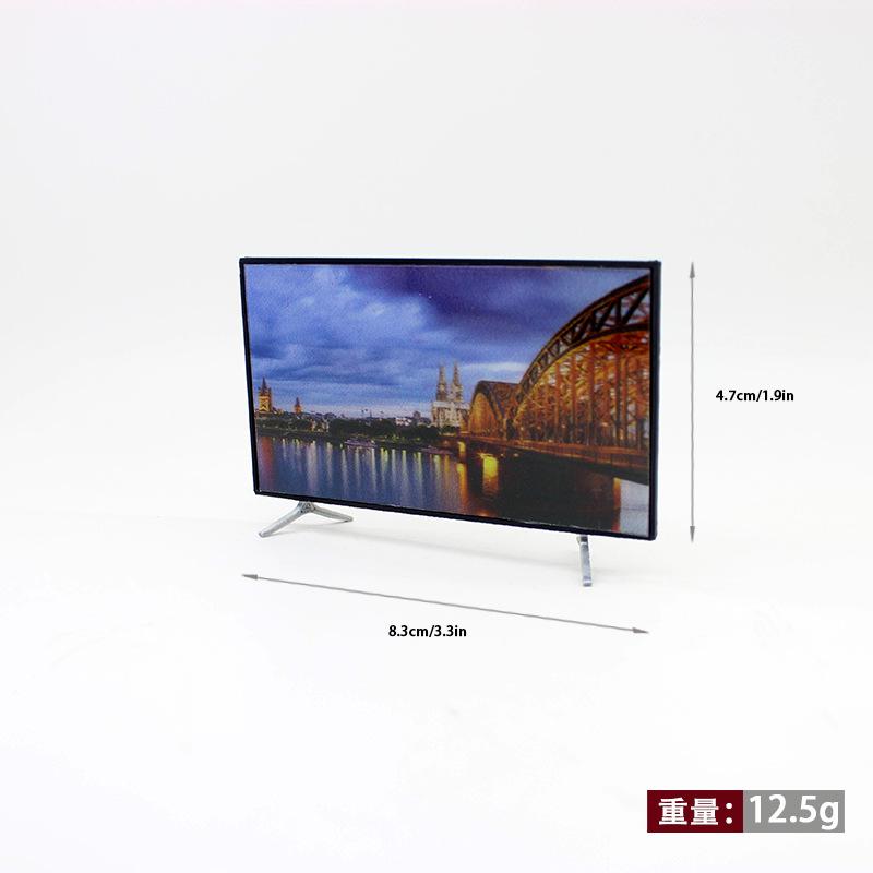 

Миниатюрный телевизор в масштабе 1/12 с подставкой - Аксессуар для кукольного домика для домашнего декора, Реалистичная модель для DIY поделок и подарков Маленькое украшение