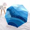 1pc Ocean Waves Automatic Open/Close Umbrella with One-Touch Button, Compact Folding Canopy, Sturdy 8-Rib Windproof Design