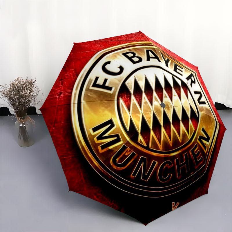 1 PC Automatic Folding Umbrella - FC Bayern Munchen Custom Name Pattern, Portable & Foldable Design with 8 Ribs, Christmas Birthday Gifts