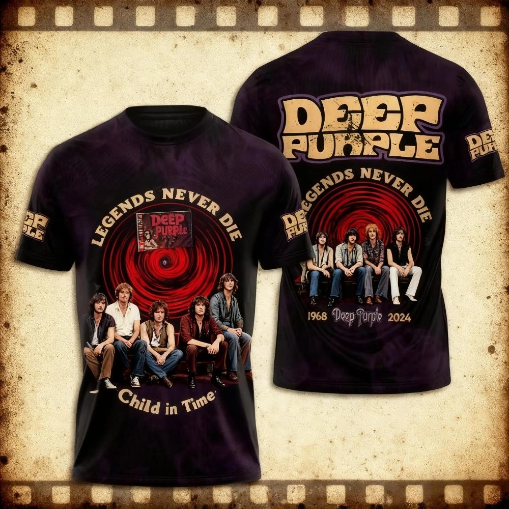 Rock Deep Purple Band T-Shirts 3D Print Men Women Short Sleeve Round Neck T Shirt Oversized Tees Hip Hop Tops Unisex Clothing