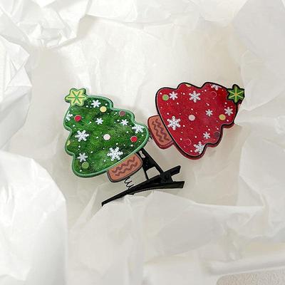 2024 Cute Christmas Tree Bouncy Hair Clip - Festive Selfie Headwear Ornament