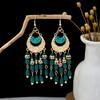 Boho-Stil Reiskörner Quaste Lange Halbmondform Ohrringe