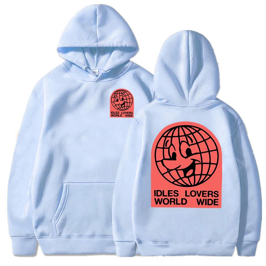 IDLES LOCKED HEART HOODIE Długi Rękaw Moda Męskie Bluzy z Kapturem Unisex Streetwear Zespół Punkowy Hip Hopowe Pulowery Ubrania Męskie