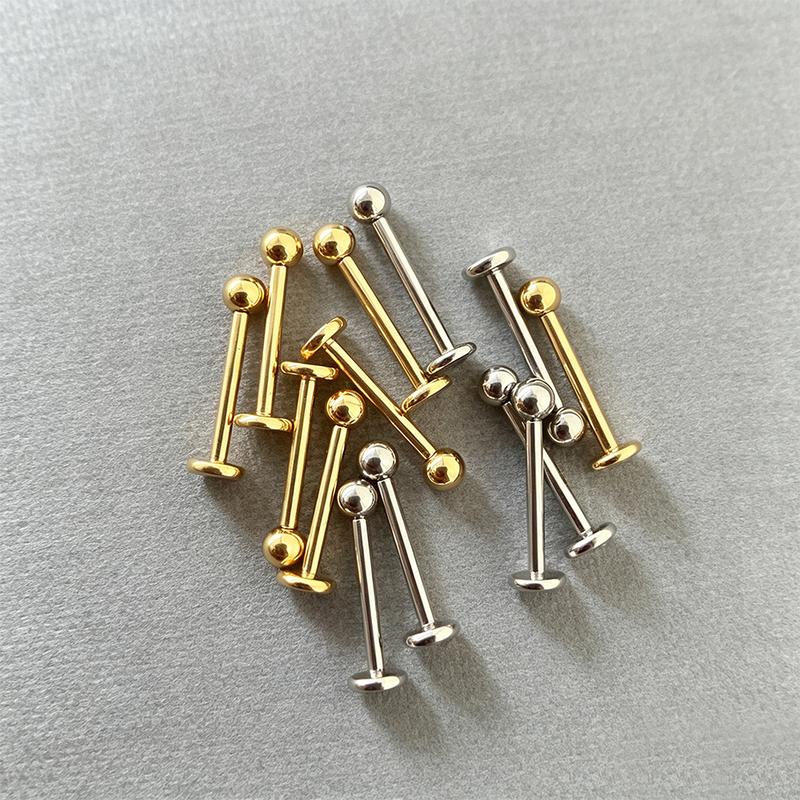 10PCS F136 Ttianium Piercing Labret Lip Stud Ring CZ 16G Internal Thread Stud Earring Ear Tragus Cartilage Helix Daith Jewelry
