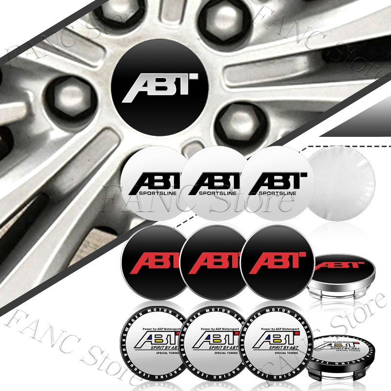 4Pcs 56/60mm ABT Emblem Car Wheel Center Hub Cap Rim Refit Dust-proof Badge Covers Sticker For Universal Car Styling Accessories