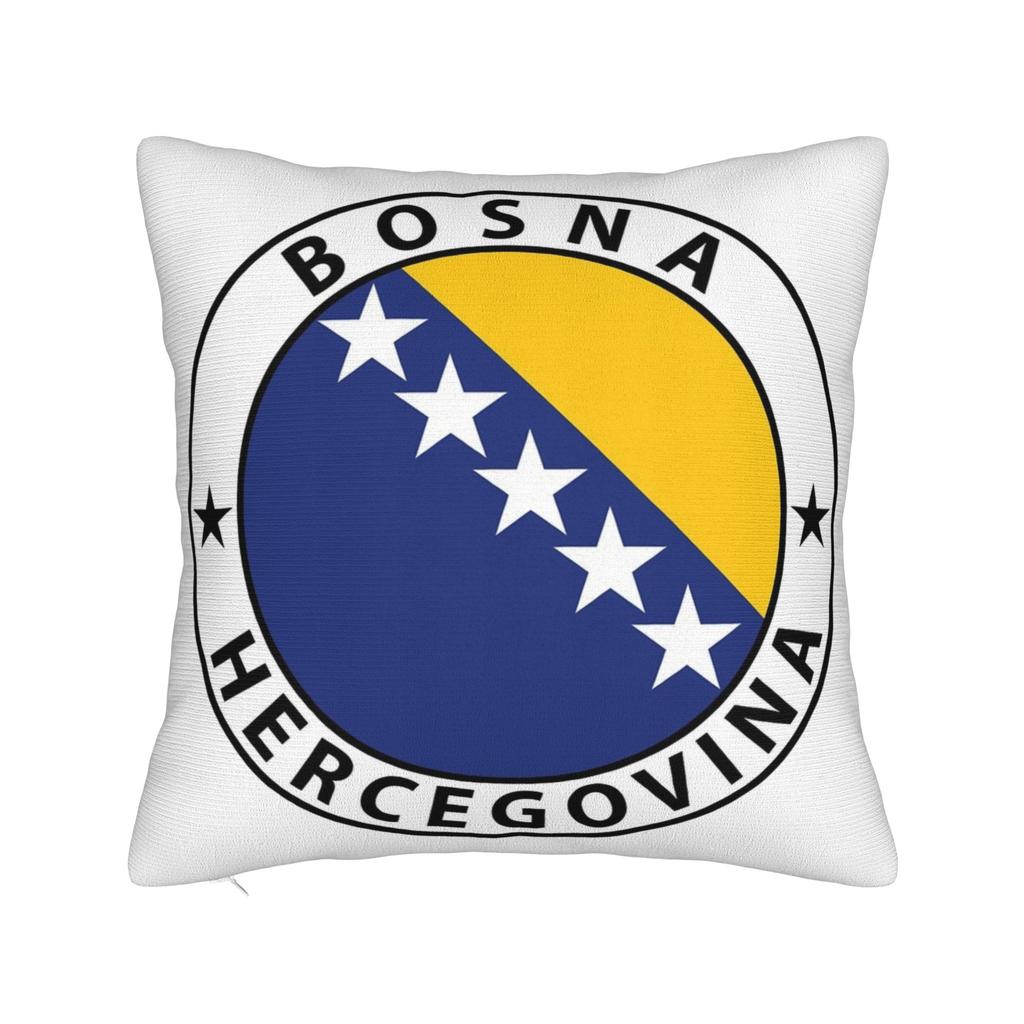 Decorative Pillowcase Bosnia and Herzegovina Flag Merchandise Home Throw Pillow Case Cover Zippered Multi-Size