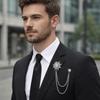 Rhinestone Men Brooch Tassel Chain Suit Collar Pin Fashion Suit Lapel Pin  Collar Decoration