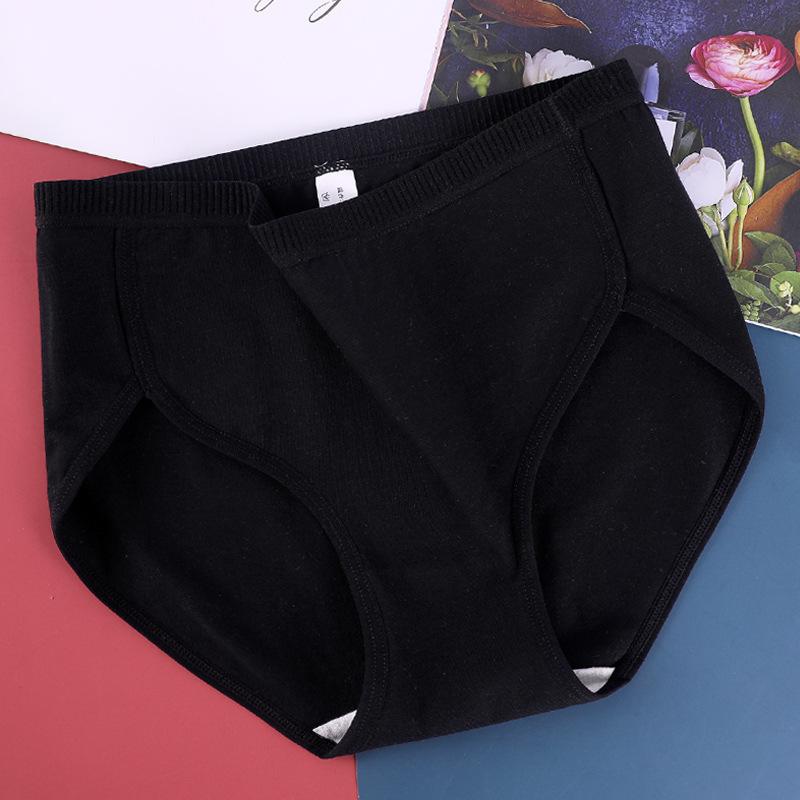 

Женские трусы больших размеров, хлопковые трусы, лоскутное нижнее белье, бесшовные трусы, женские супер эластичные трусы со средней талией M чёрный