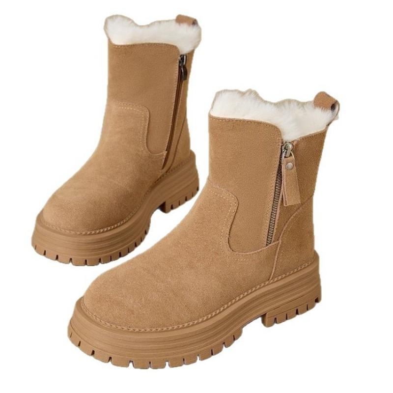 Thick-soled Heightening Snow Boots Women's New Winter Piled Thickened Thermal Cotton Boots Martin Boots