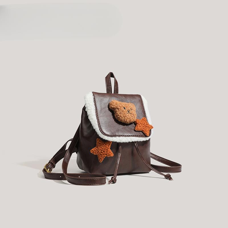 Plecak Niche Design Maillard Miś ze Skóry Jagnięcej Wszystko Mały Plecak