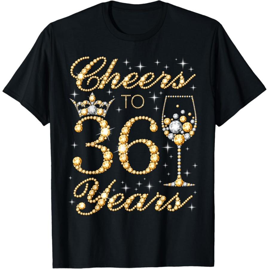 

Cheers to 36 Years, 36th Queen s Birthday, 36 Years Old T-Shirt XXXXXL чорний