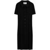 Casual Ribbed Button Knit Dress Women Dresses Space-Black J222370
