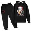 Kids Hood Anime Coat Demon Slayer Children Hoodies+Pant Sets Girls Boys Printing Leisure Sweatshirts Pullover