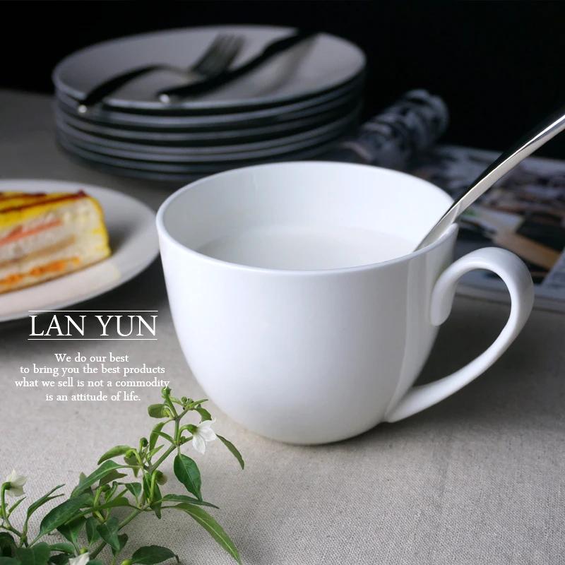 700ML, Plain White Bone China Morning