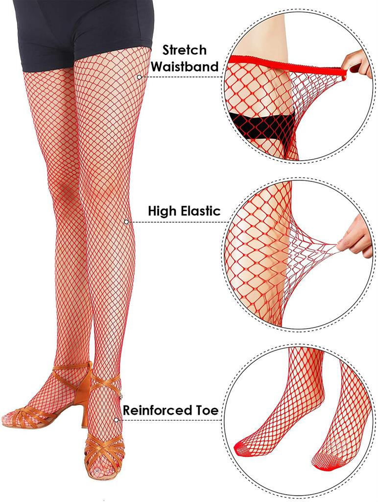 Christmas Red Pantyhose Fashion Mid Net Thigh High Tights for Women Ladies Wife Gifts Night Club wear Hosiery Femme Collants