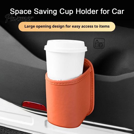 Multifunctional Car Door Container Universal Faux Leather Cup Holder, Wide-Mouth Clip Organizer for Drinks, Pocket Phones, Automotive Interior Storage