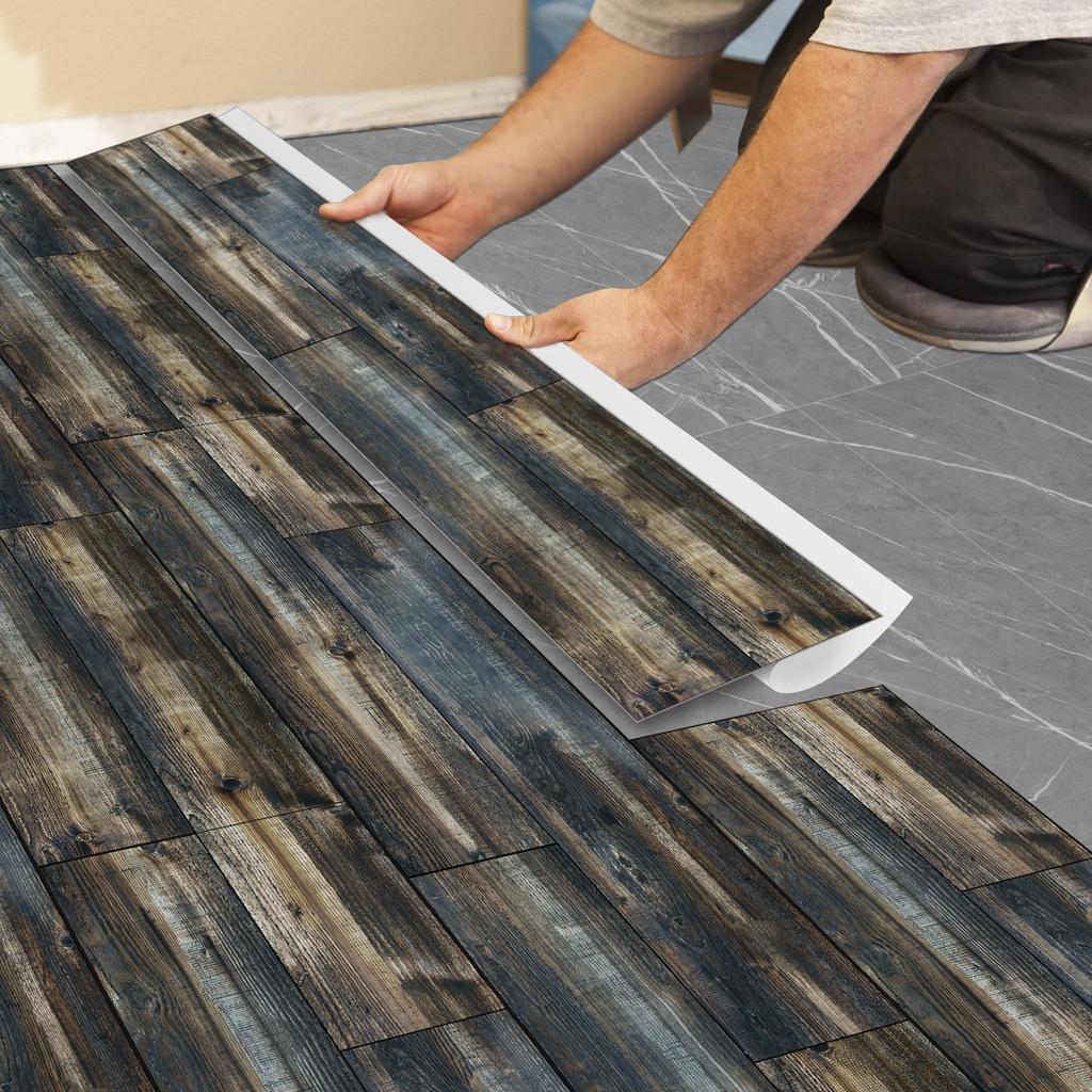 American Wood Grain Floor Sticker Thickened Matte Pvc Floor Sticker Home Renovation Sticker Wall Sticker Self-Adhesive