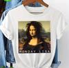 Unisexs 100 Tshirt Monday Lisa Funny Mona Lisa Parody Graphic Tee Casual Short Sleeve Crew Neck Top