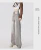 Women's Gray Corrugated Wide-Leg Jeans - 2024 Autumn Lazy Street Style