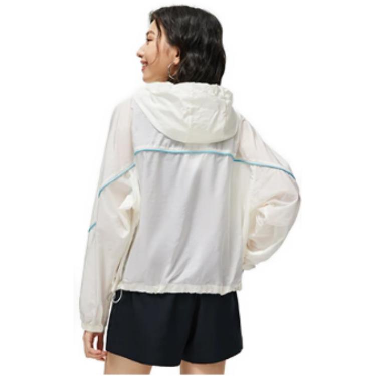 Li-Ning Sports Life Series Embroidered Floral Hooded Jacket Women Jacket Off-White AFDT434-6