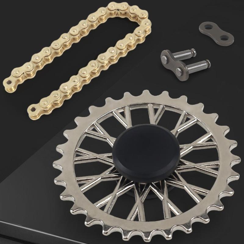 Metal Sprocket Fidget Spinner Gear Chain Adult Toys Bicycle Shape Hand Office Stress Relief Toy EDC Kid Friendly Entertaining Fun Play Safe