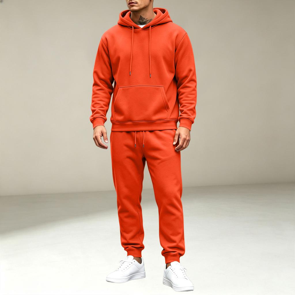 Men's Pullover Hoodie Sweatshirt Athletic Track Suit Set for Sports, Workout and Casual Wear