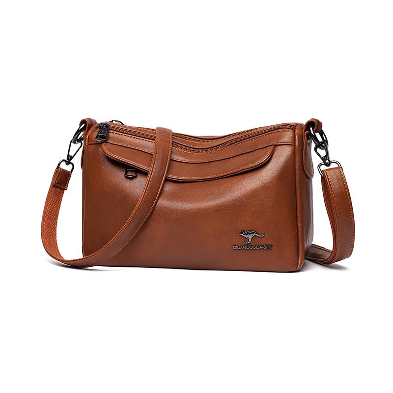 Modische Schultertasche aus Kunstleder, Damen Handtasche in Unifarbe, Retro Schultertasche, Umhängetasche mit mehreren Fächern, geeignet für den täglichen Gebrauch und zum Einkaufen