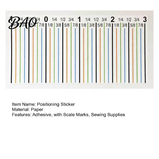 Adhesive Seam Guide Tape Allowance Sticker for Sewing Machine, Beginners Supplies with Scale Marks, Positioning Decal Accurate Stitching Quilting