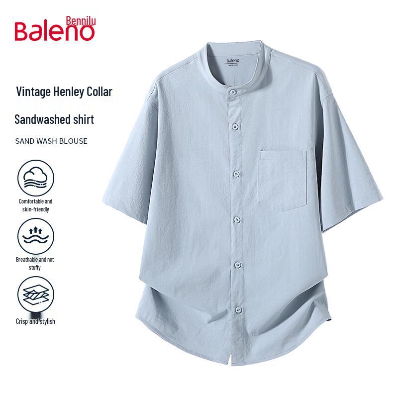 Baleno Men s Solid Henley Casual Shirt L