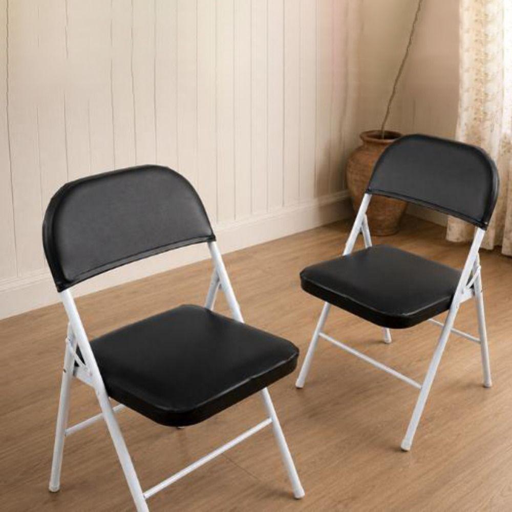 2PCS PU Leather Split Chair Cover Removable Seat and Back Cover Folding Chair Cover Outdoor Wedding