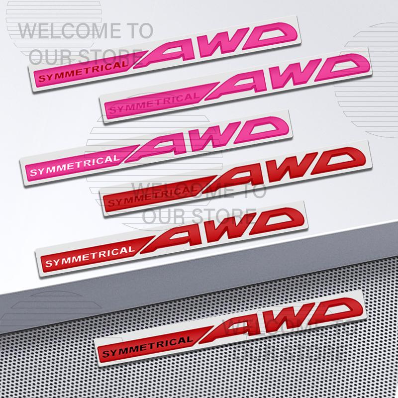 Car Decor Metal SYMMETRICAL AWD Letter Emblem 3D Sticker For Subaru Forester Leone Impreza Legacy Outback Tail Rear Trunk Decals EP1