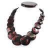 Les Trésors De Lily [H7531] - Collier Créateur 'Kilimanjaro' marron rouge - 50 cm- 35 mm