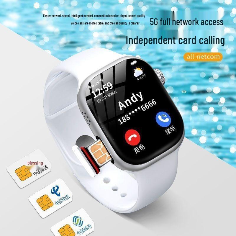 5G Dual System Smartwatch with Card Slot, Touchscreen & Rotating Camera