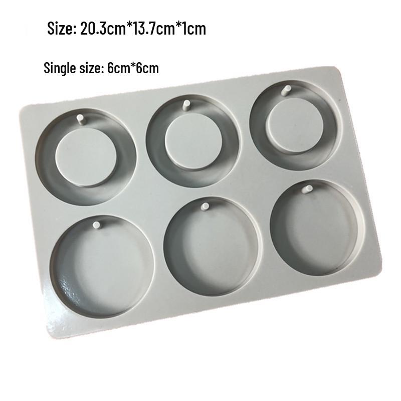 6-Cavity Round Silicone Mold for DIY Candle, Soap, Stone, and Plaster Crafts