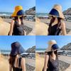 Fisherman Hat Summer Wide Brim Sunshade Cap With Adjustable Face Mask For Beach And Outdoor Activities