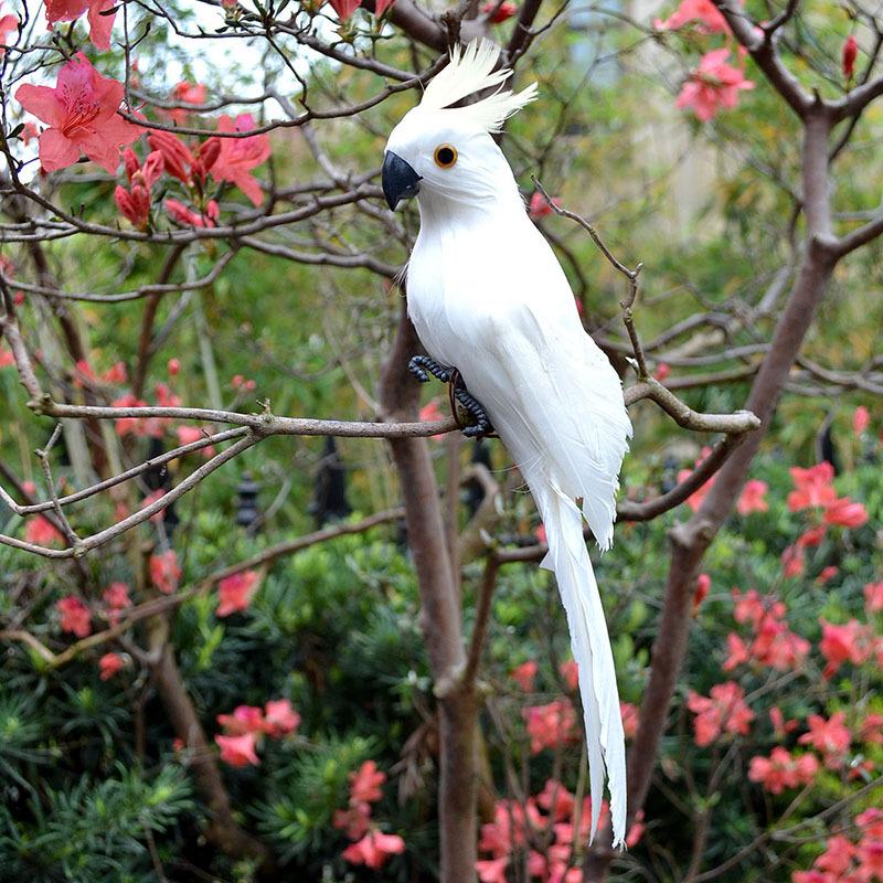 Neidische Porzellan-Papageienfigur mit Federn: Kleines Vogelmodell zur Dekoration für Haus und Garten