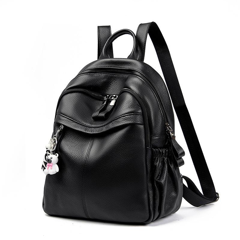 

Новый уличный тренд Рюкзак для поездок на работу и путешествий Первый слой коровьей кожи Большая вместимость Колледж Школьная сумка Кожаная женская сумка Рюкзак