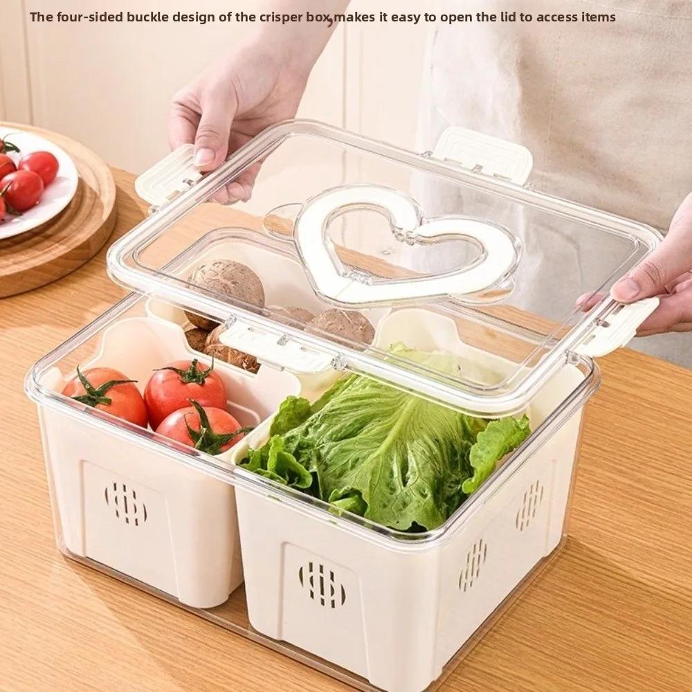 2/3/4/8 grids Kitchen Refrigerator Storage Box Sealed Large capacity Refrigerated Vegetable Fresh-keeping Box