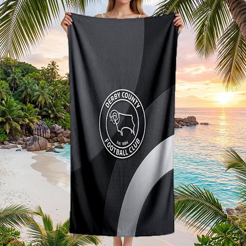 Asciugamano da Spiaggia Derby County Football Morbido Microfibra Asciugamano Estivo Asciugatura Rapida Assorbente per Spiaggia Piscina Viaggio