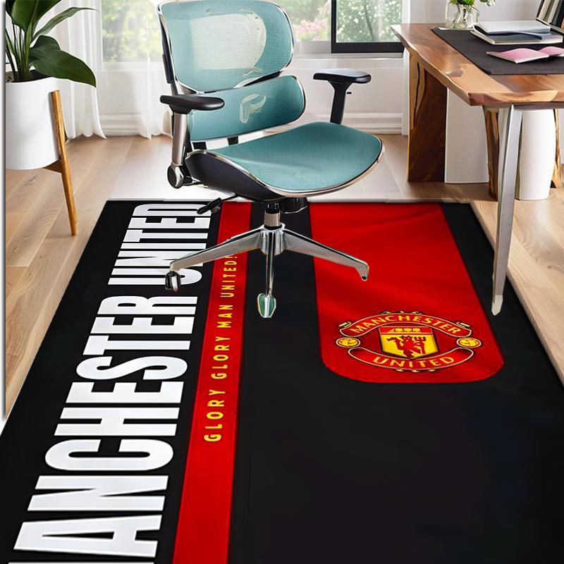Manchester United F.C Pattern Rug, Indoor/Outdoor Mat, for Picnic, Gameroom, Bedroom, Office, Living Room, Home Decor Carpet, Birthday Gift