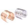 Women Multilayer Metal Wires Strings Open Bangle Wide Cuff Bracelet Jewelry