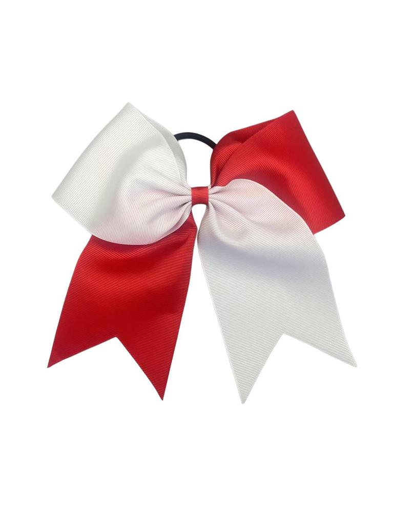 Two-Color Swallowtail Leather Bow Children's Hair Tie for Cheerleading