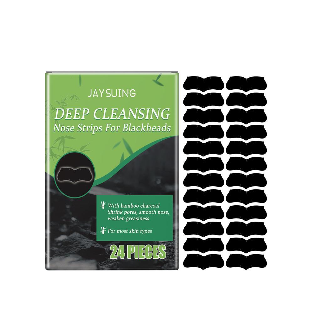 Jaysuing Charcoal Blackhead Pore Strips For Gentle Removal Of Blackheads And Minimized Pores With 24 Pieces