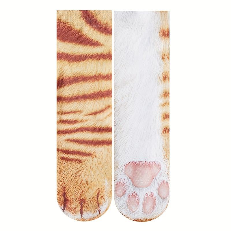 1 Pair of 3D Animal Socks, Digital Print Simulation Socks, Fun and Quirky Cat and Dog Socks for and Adults