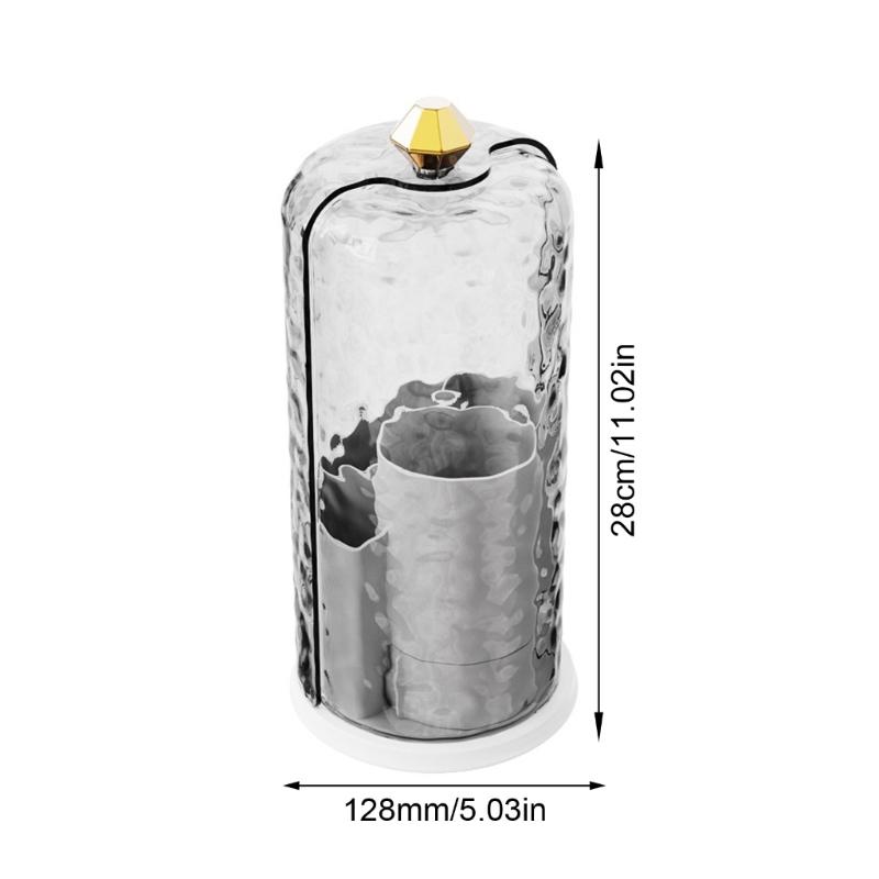 Rotating Cosmetic Storage Box Transparent Multi Compartment Designs Space Saving Bathroom Countertop Organizer
