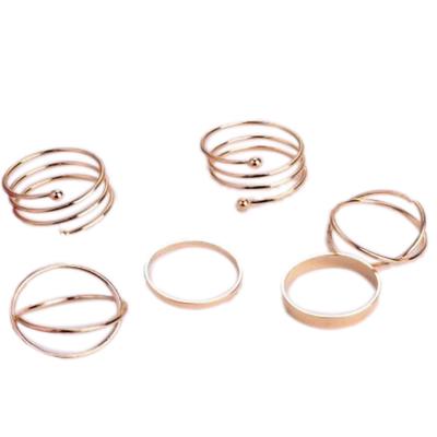 6 Pieces Girls Ring Set Adjustable Joint Jewellery Alloy Opening Decoration Elegant Rings Accessories for Birthday Party