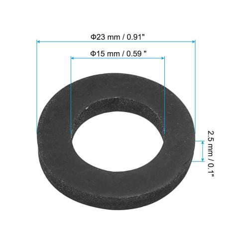 PATIKIL M15 Rubber Flat Washers, 80-Pack, 15mm Inner Diameter, 23mm Outer Diameter, 2.5mm Thick, Sealing Spacer Gasket Ring for Faucet Pipes, Water Ho