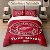 Custom Bedding Set Detroit Red Wings Pattern, Print Name Text 1 Duvet Cover Plus 2 Pillowcases Home Textile
