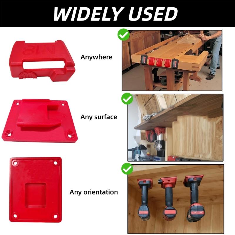 10PCS Universal Tool Holder and Battery Organizers Suitable for Series with Secure Mounting and Plastic Construction