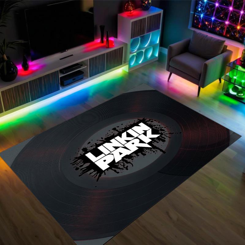 Linkin Park Design Crystal Velvet Carpet Cozy Non?Slip Printed Rug For Bedroom Living Room Entrance